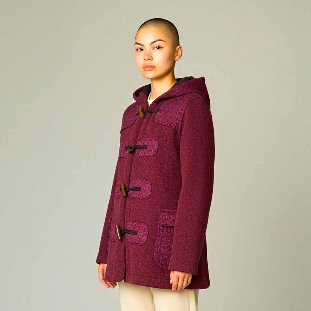 Patagonia Womens XS Burgundy Better Sweater Hooded Toggle Duffle Coat 27732
